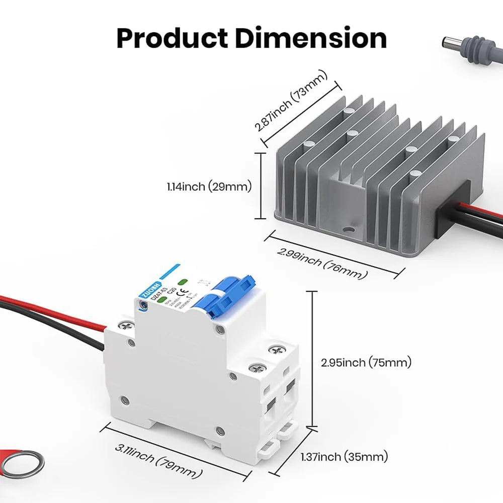 12V/24V to 57V Power Adapter with Switch for Starlink Gen 3 – Ring Terminal - OrbiMars