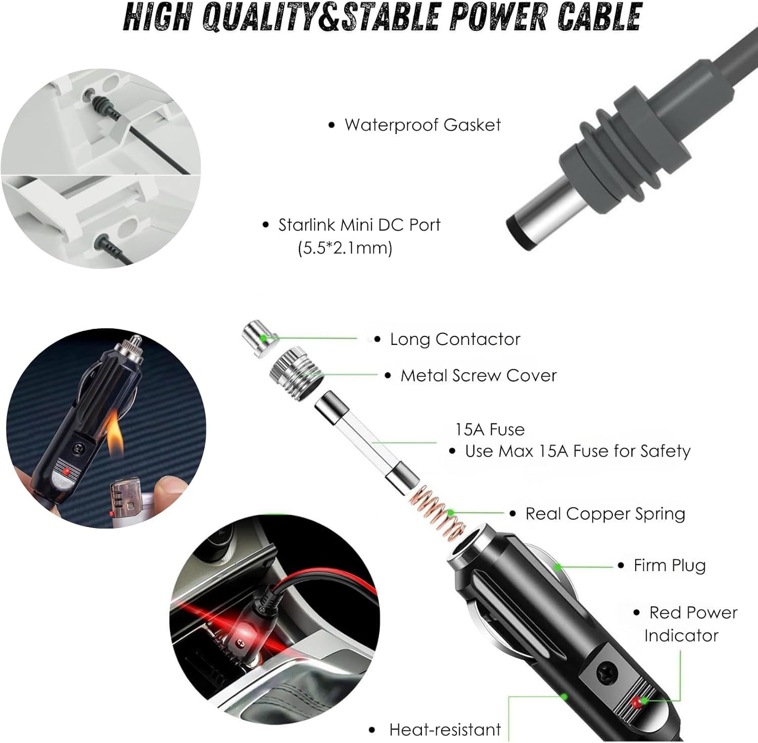 2 - in - 1 Car & USB - C DC Power Adapter for Starlink Mini - OrbiMars