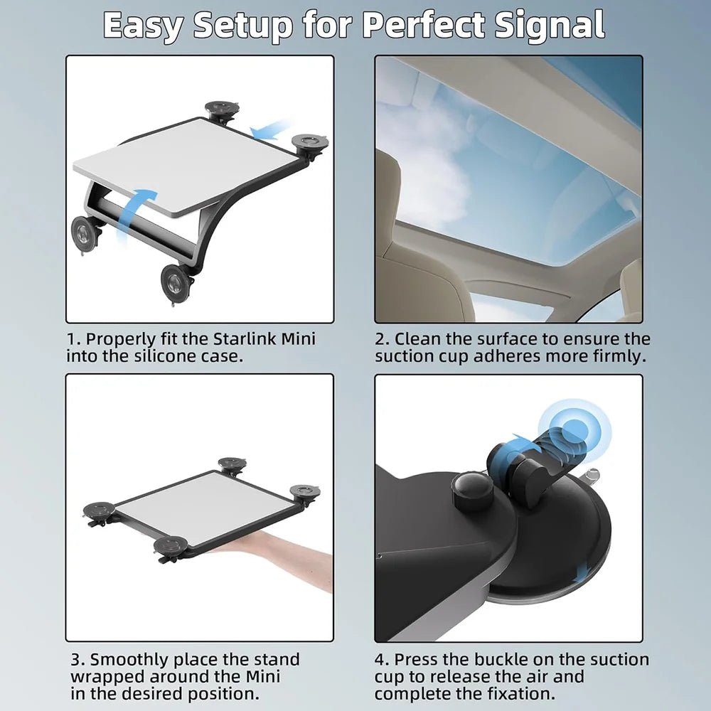2 - in - 1 Silicone Protective Case & Suction Cup Roof Mount for Starlink Mini - OrbiMars