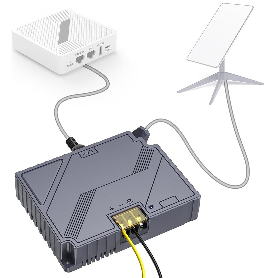3 - in - 1 PoE Injector with 9 - 36V DC Step - Up Converter for Starlink Gen 2 - OrbiMars