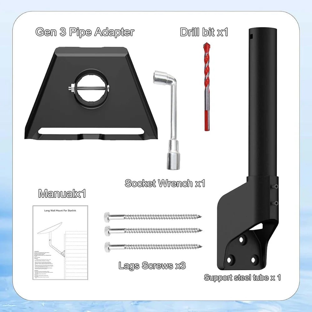 360° Adjustable Wall & Roof Mount Kit for Starlink Gen 3 - OrbiMars