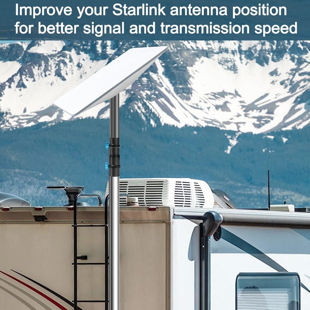 7FT Ground Pole RV Mount Kit with Adapter for Starlink Gen 2 Dish - OrbiMars