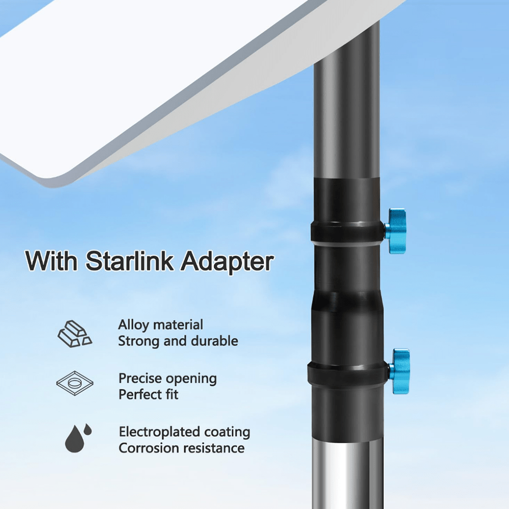 7FT Ground Pole RV Mount Kit with Adapter for Starlink Gen 2 Dish - OrbiMars