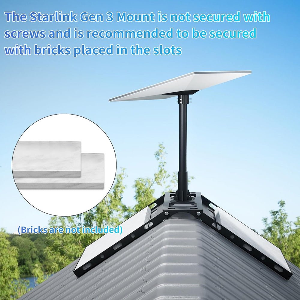 Adjustable Roof Ridge Mount Kit for Starlink Gen 3 Satellite Dish - OrbiMars