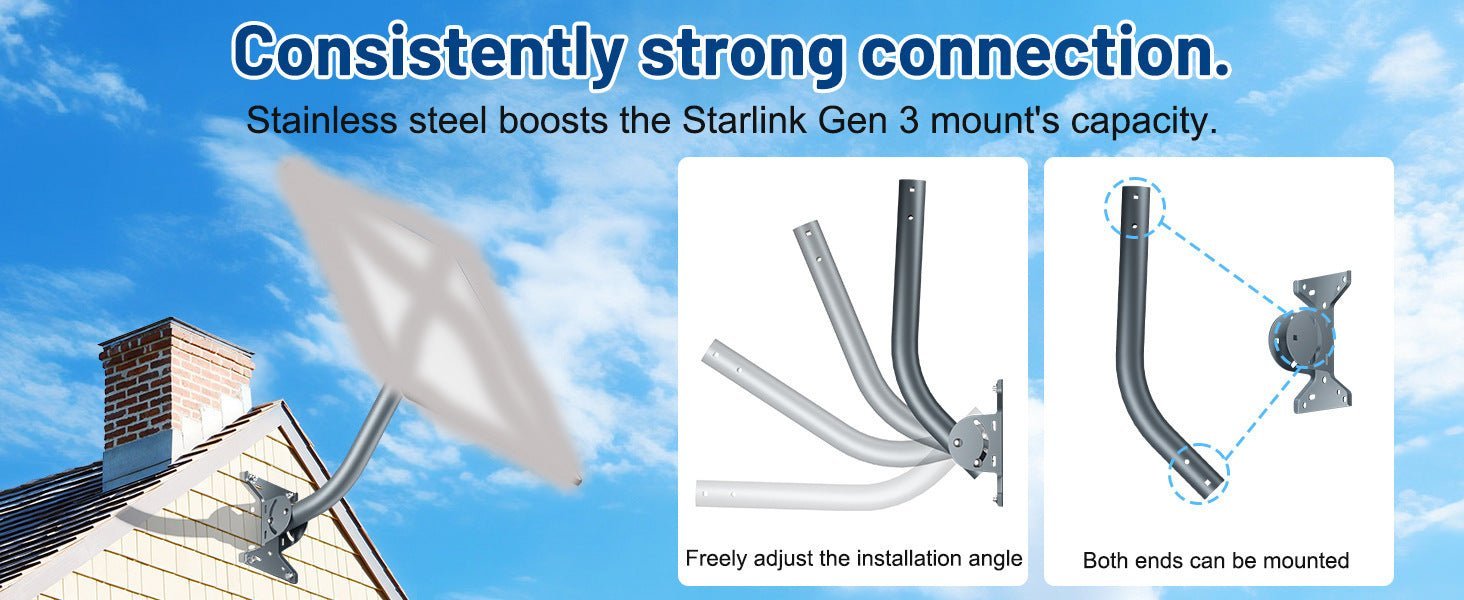Adjustable Roof Wall Mount Kit V4 for Starlink Gen3 - OrbiMars