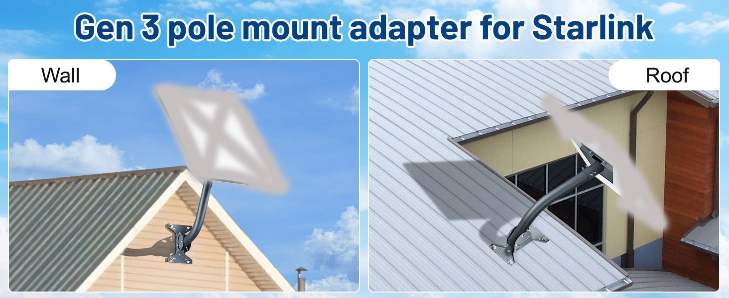 Adjustable Roof Wall Mount Kit V4 for Starlink Gen3 - OrbiMars
