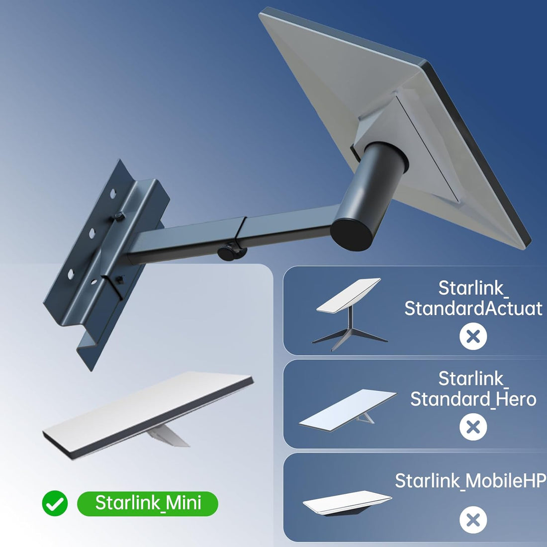 Adjustable Starlink Mini Roof Mount Kit With Adapter - OrbiMars