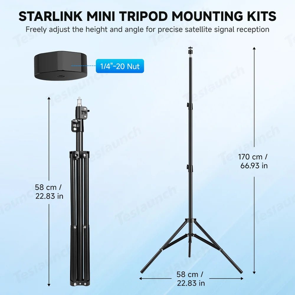 Adjustable Starlink Mini Tripod with 1/4 - 20 Thread Mount - OrbiMars