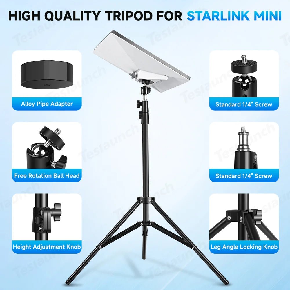 Adjustable Starlink Mini Tripod with 1/4 - 20 Thread Mount - OrbiMars