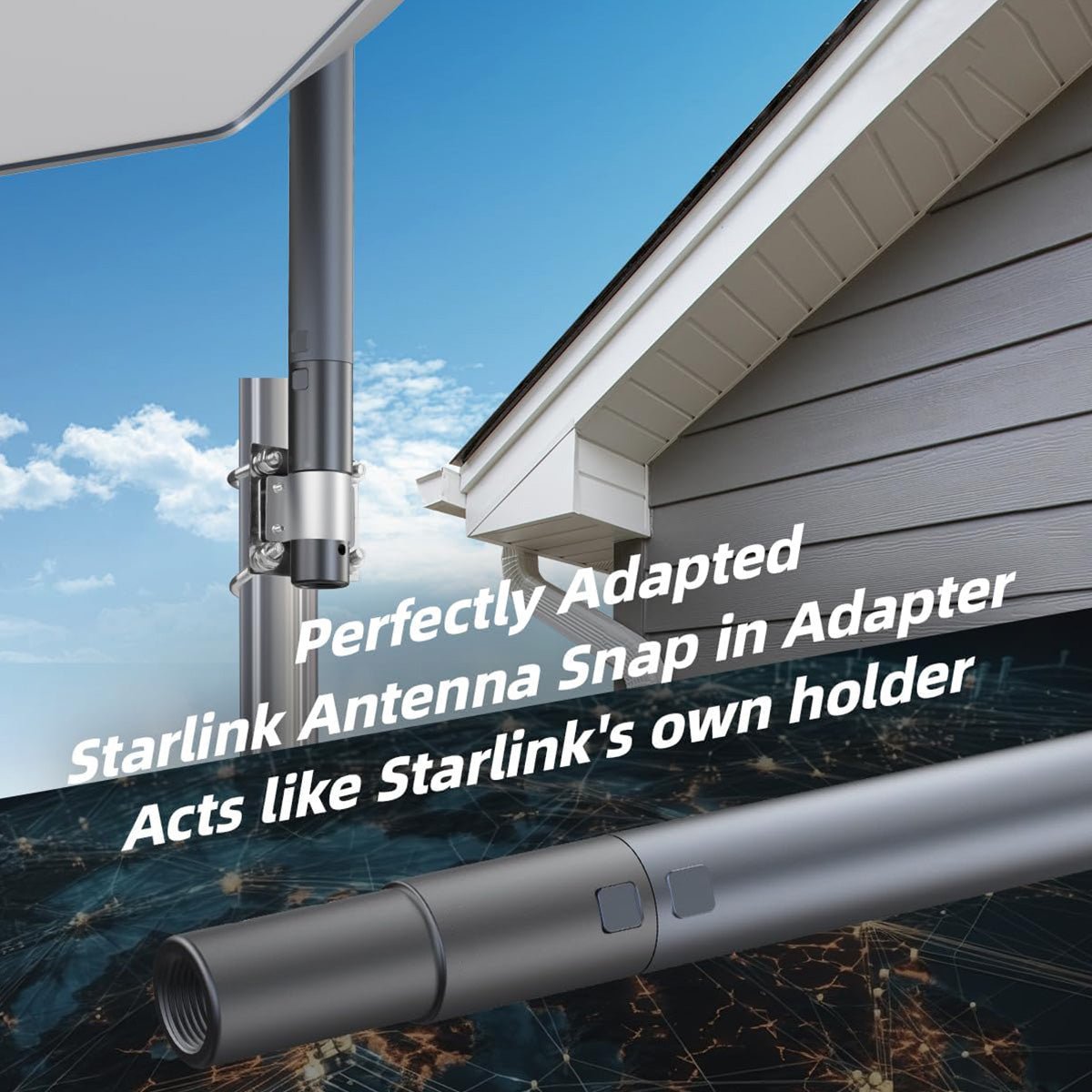 Aluminum Pipe Mount Adapter for Starlink Gen 2 Dish - OrbiMars