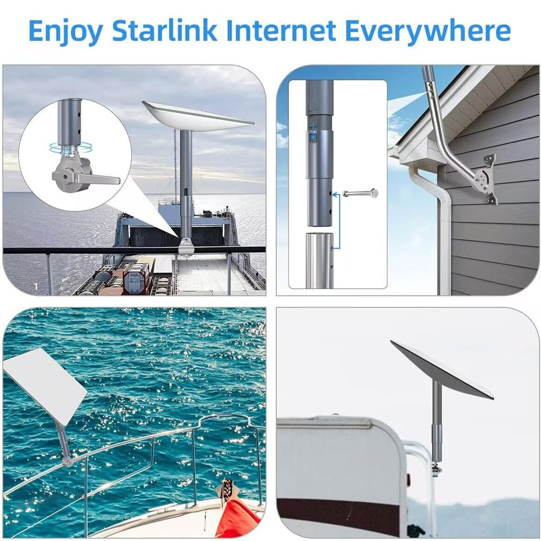 Aluminum Pipe Mount Adapter for Starlink Gen 2 Dish - OrbiMars