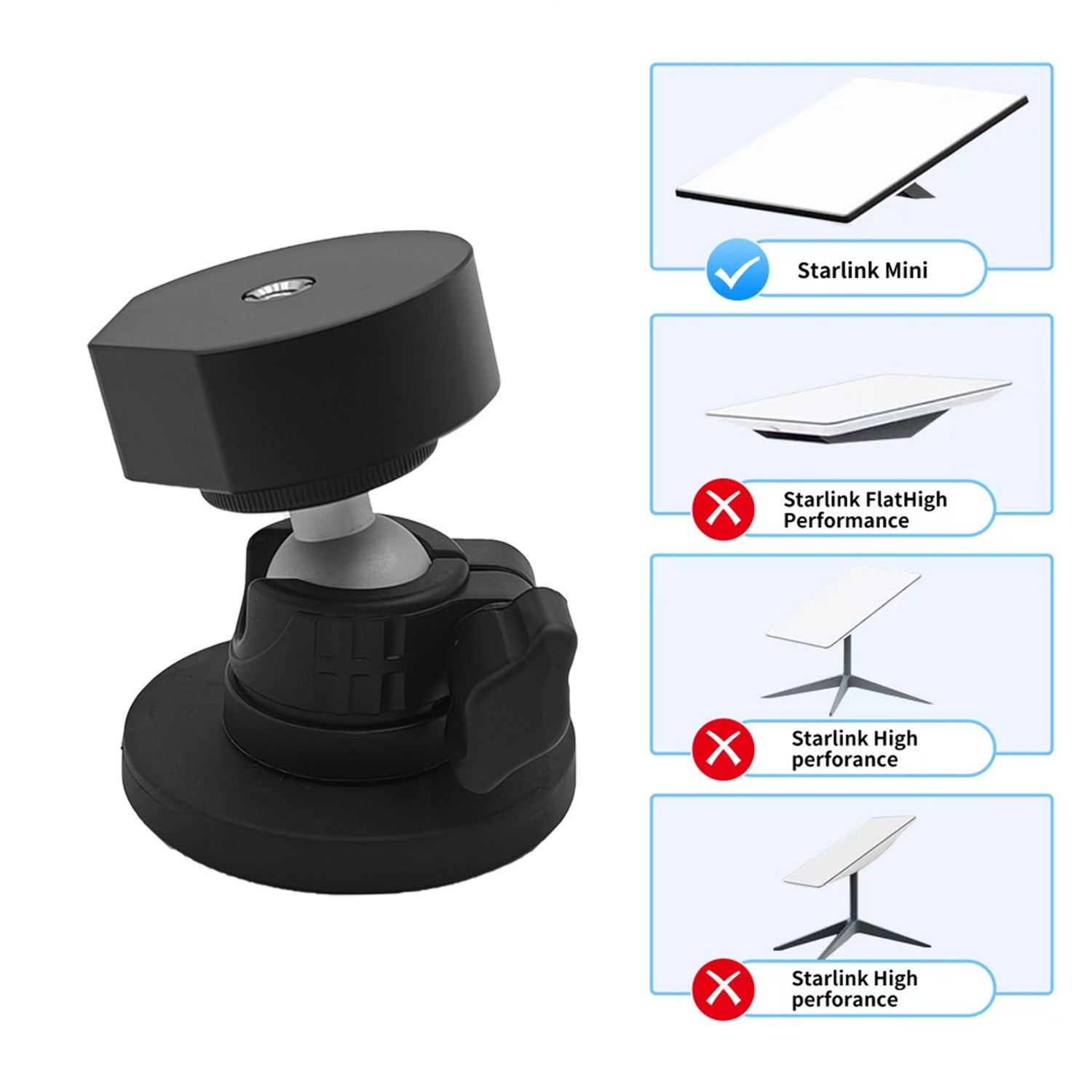 Car Suction Cup Mount for Starlink Mini - OrbiMars