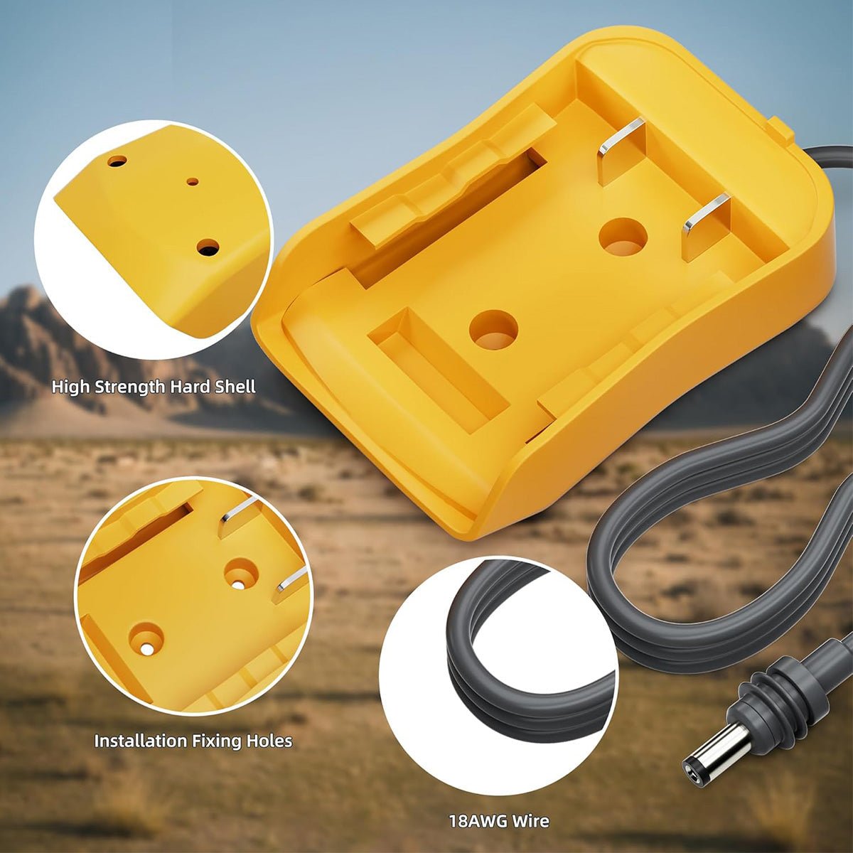 DeWalt Battery Adapter with DC Power Cable for Starlink Mini - OrbiMars