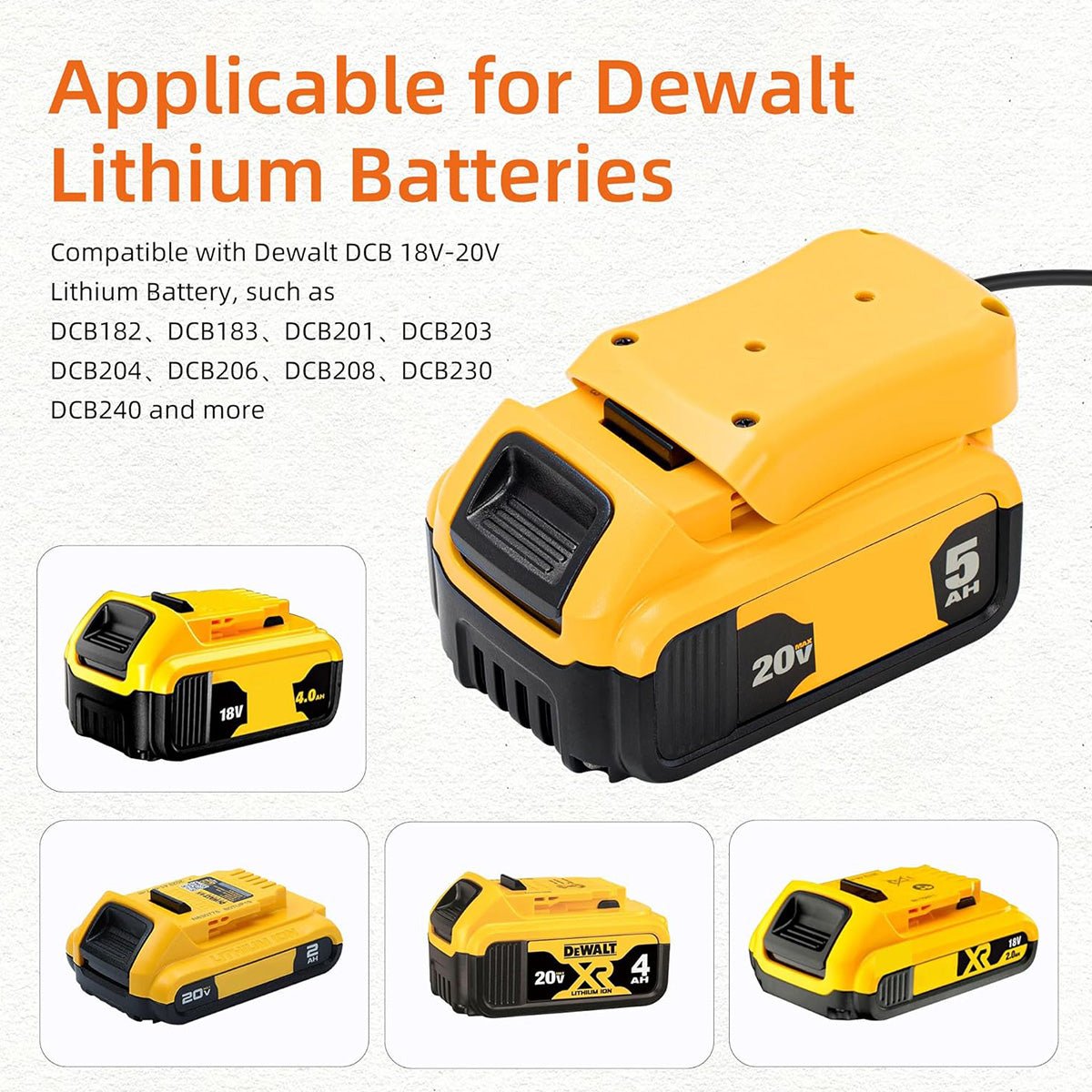 DeWalt Battery Adapter with DC Power Cable for Starlink Mini - OrbiMars