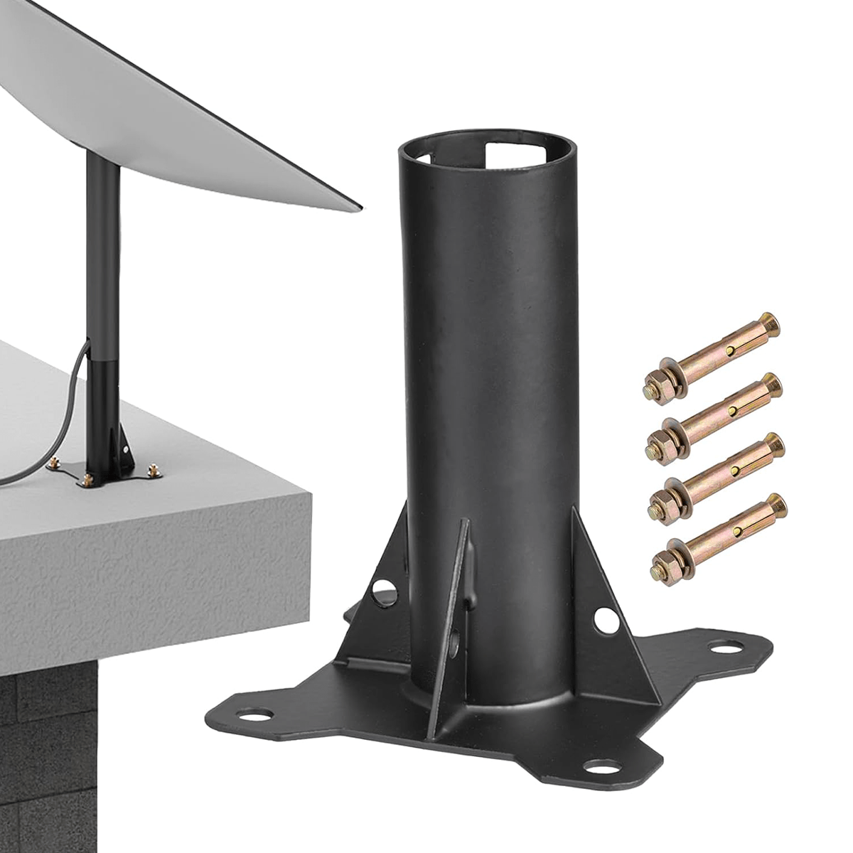 Heavy - Duty Carbon Steel Roof Mount for Starlink Gen 2 Dish - OrbiMars