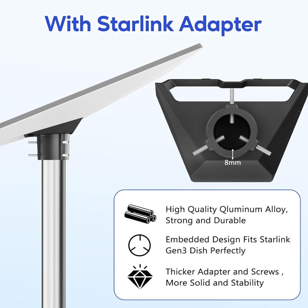 No - Dig Ground Anchor Pole Mount Kit for Starlink Gen 3 Dish - OrbiMars