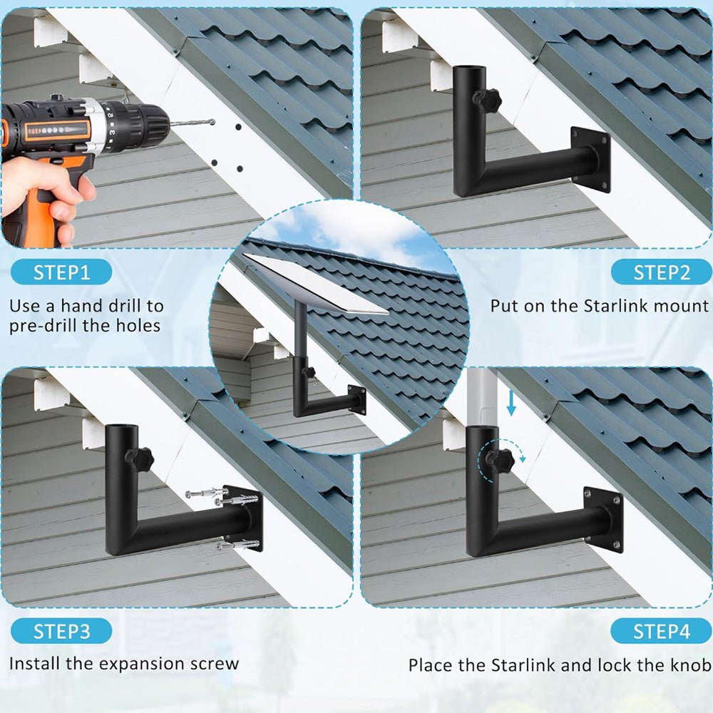 Right Angle Wall Mount Kit for Starlink Gen 2 - OrbiMars
