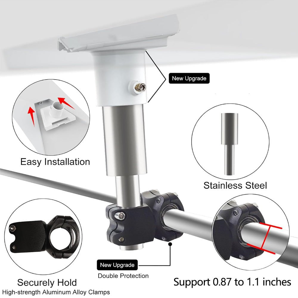 Round Tube Roof Rack Mount Kit for Starlink Gen 3 - Fits All Cars - OrbiMars