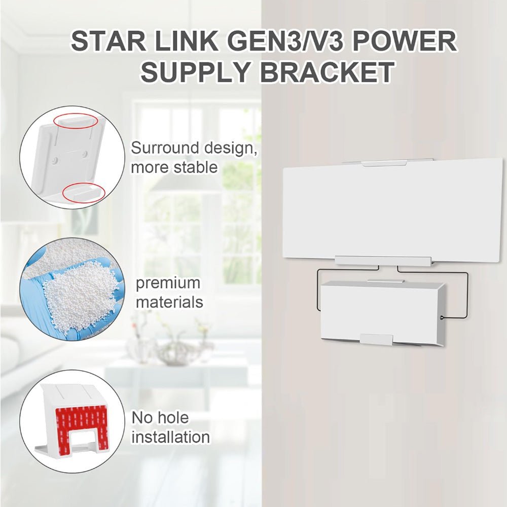 Router & Power Supply Wall Mount Kit for Starlink Gen 3 - No Drilling or Screws Required - OrbiMars