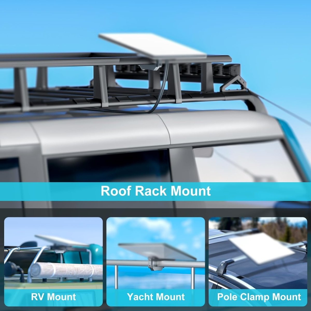 Starlink Mini Car Mount | Anti - Theft Roof Rack Adapter for RVs & Vans - OrbiMars