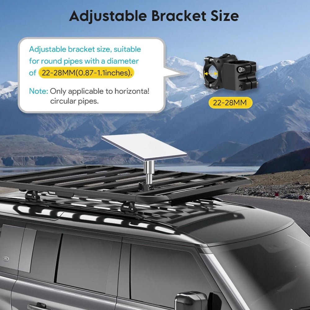 Starlink Mini Roof Rack Mount for Round Tubes | Secure & Weatherproof - OrbiMars