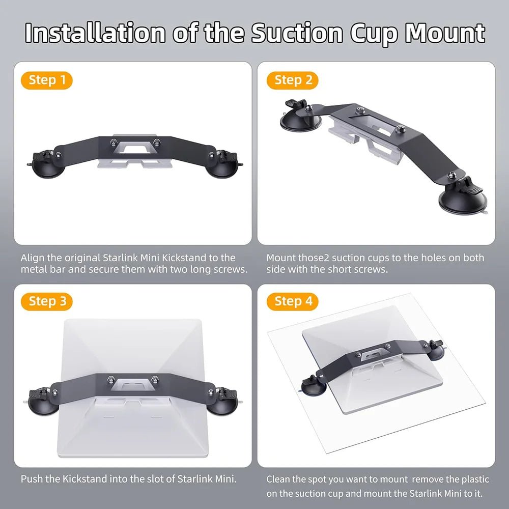 Starlink Mini Suction Cup Mount for Car Windows & Sunroofs - OrbiMars