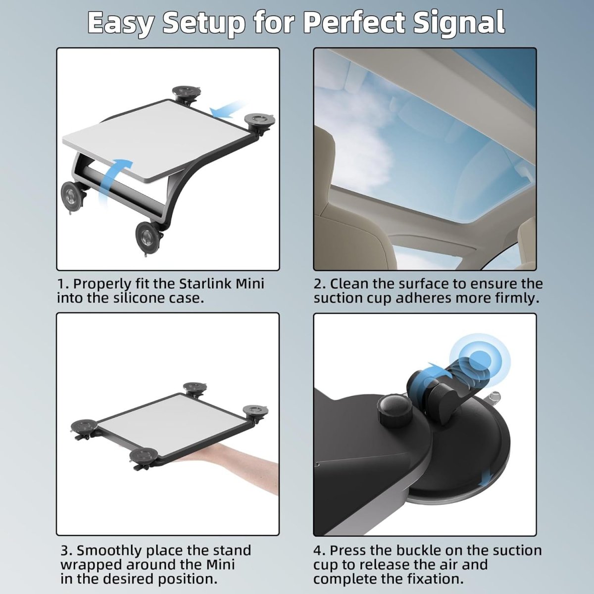 Starlink Suction Cup Mount | Silicone Protective Mount for Car Roof & RV - OrbiMars