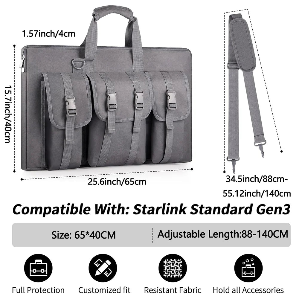 Travel Carrying Bag for Starlink Gen 3 – Fits Dish and Accessories - OrbiMars