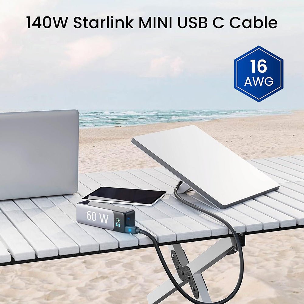USB - C to DC Power Starlink Cable for Mini | With Indicator Light - OrbiMars