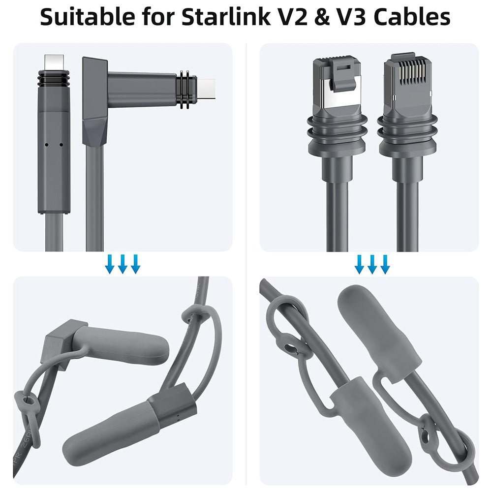 Waterproof Silicone Cable End Caps for Starlink Gen 3/Gen 2 (2 Pcs) - OrbiMars