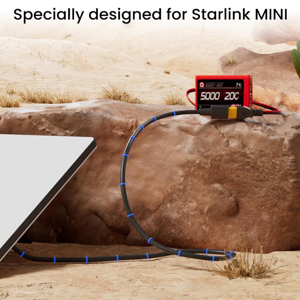 XT60 to DC Power Cable for Starlink Mini (1.5M/4.9FT) - OrbiMars